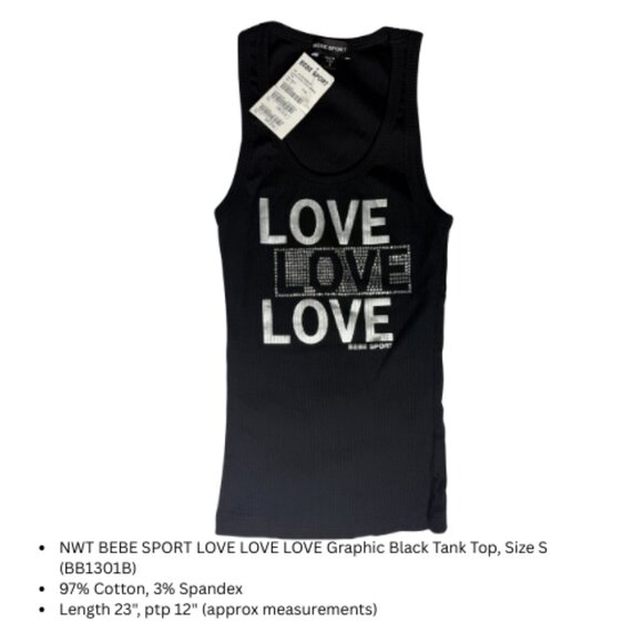 BUNDLE of 2-Graphic (HELLO KITTY + BEBE) Women's Tank Tops, Size S (BB1301B) - Picture 4 of 4